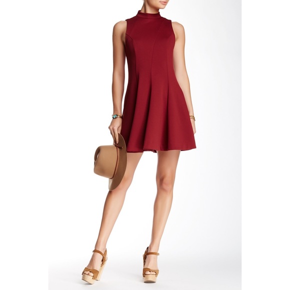 Free People Layla Fit & Flare Dress in Auburn Red - Picture 9 of 10